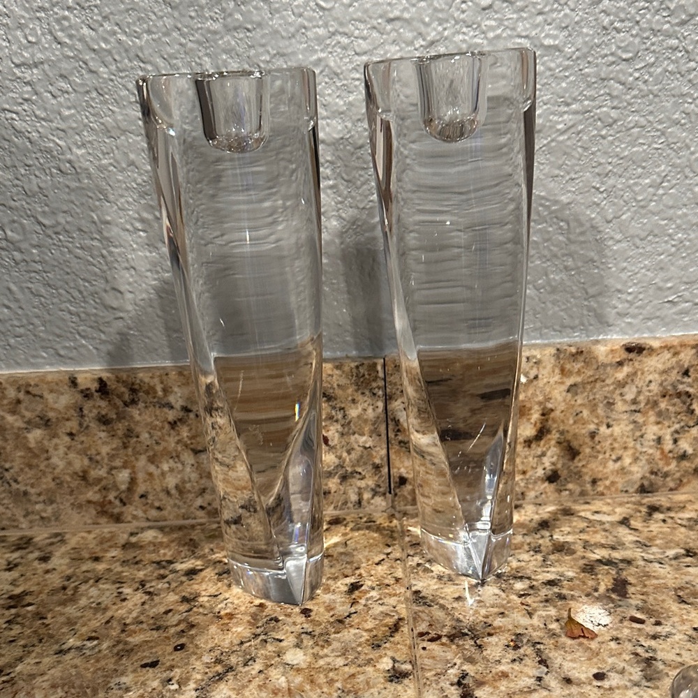 Elegant Clear Glass Art Vases